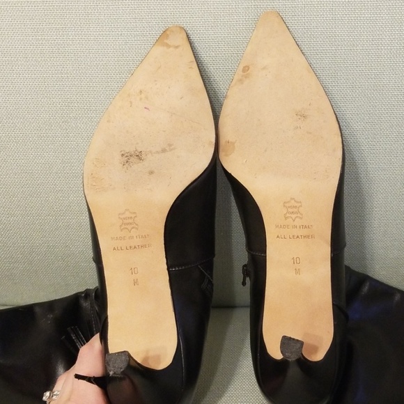 LUMIANI black Italian leather boots - Picture 2 of 8